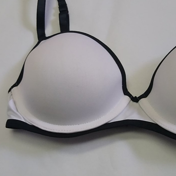 Candie's Padded Push-Up Bra, White + Black, Size 32A - Picture 5 of 8